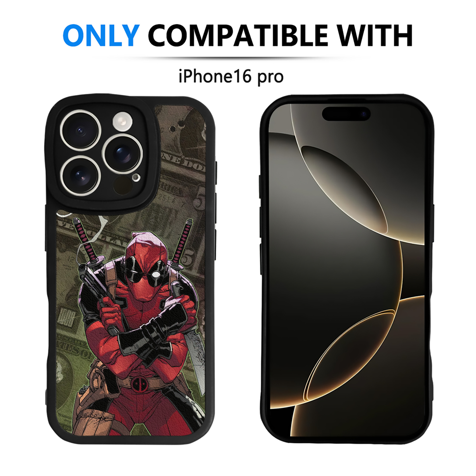 （画像用） Deadpool デッドプール 【iPhone 16シリーズ対応】シリコンスマホケース（レザー調） 材質：シリコン